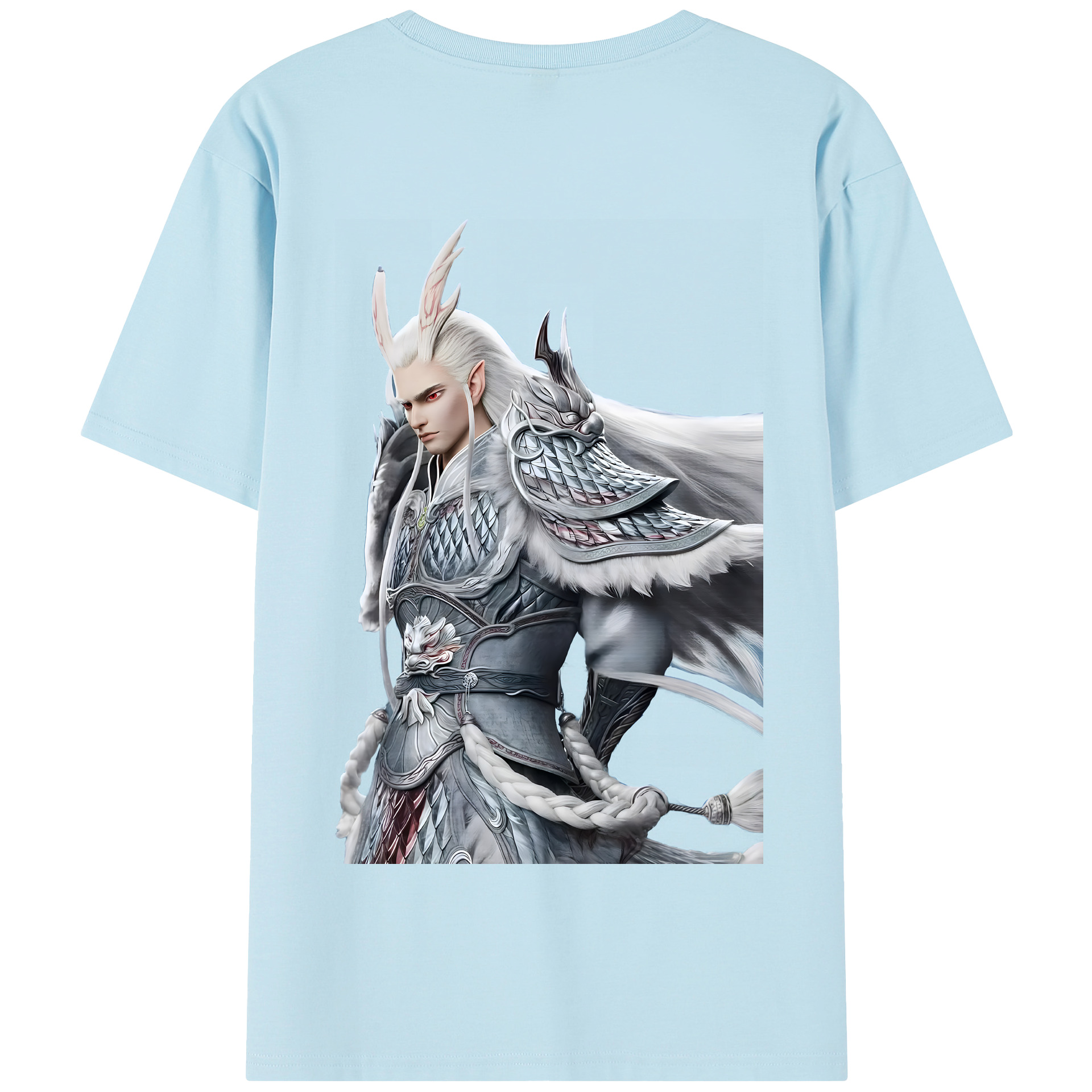 （画像用） Ne Zha 2 ナタ 魔童の大暴れ 綿100％半袖Tシャツ（背面プリント）